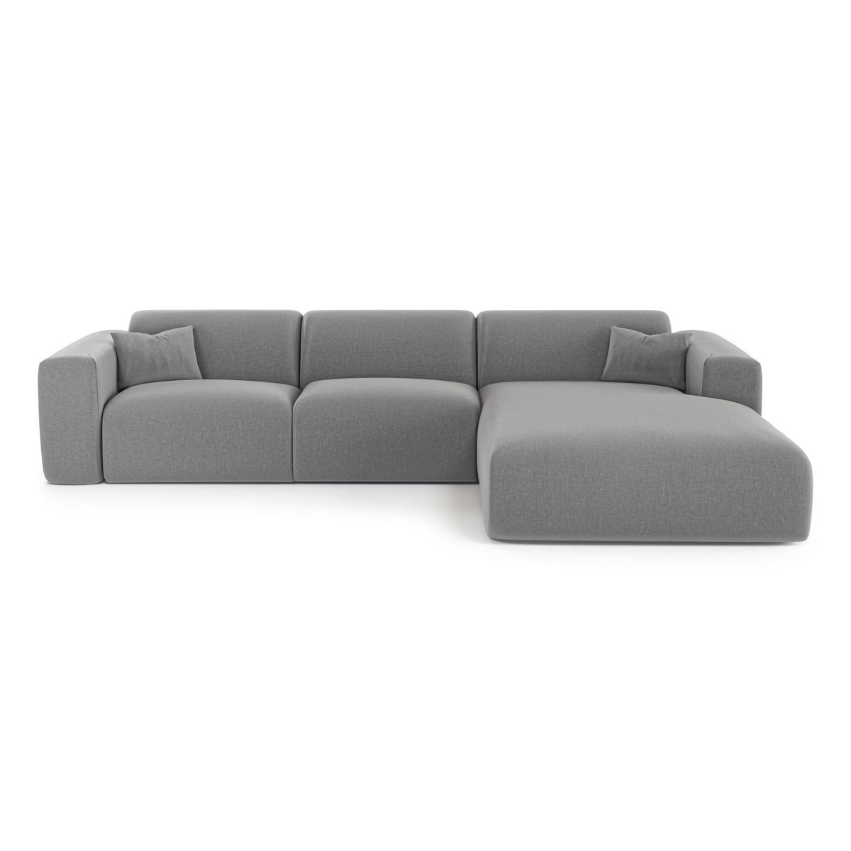 ECKSOFA RECHTS SCHLAFSOFA Rastergewebe Hellgrau 280cm - Hellgrau/Grau, Textil (280/165cm) - Sia Home