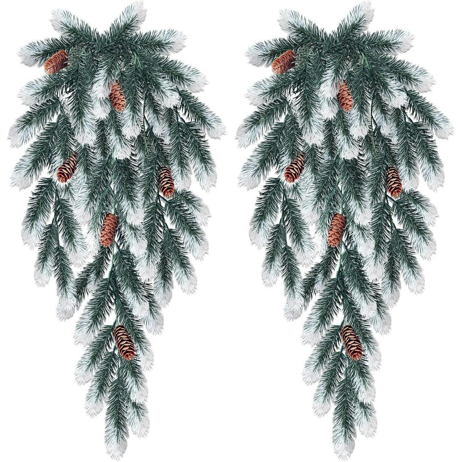 TANNENZWEIGE 2-teiliges Set mit Tannenzapfen 74 cm - Grün, Kunststoff (74cm)