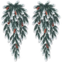 TANNENZWEIGE 2-teiliges Set mit Tannenzapfen 74 cm - Grün, Kunststoff (74cm)