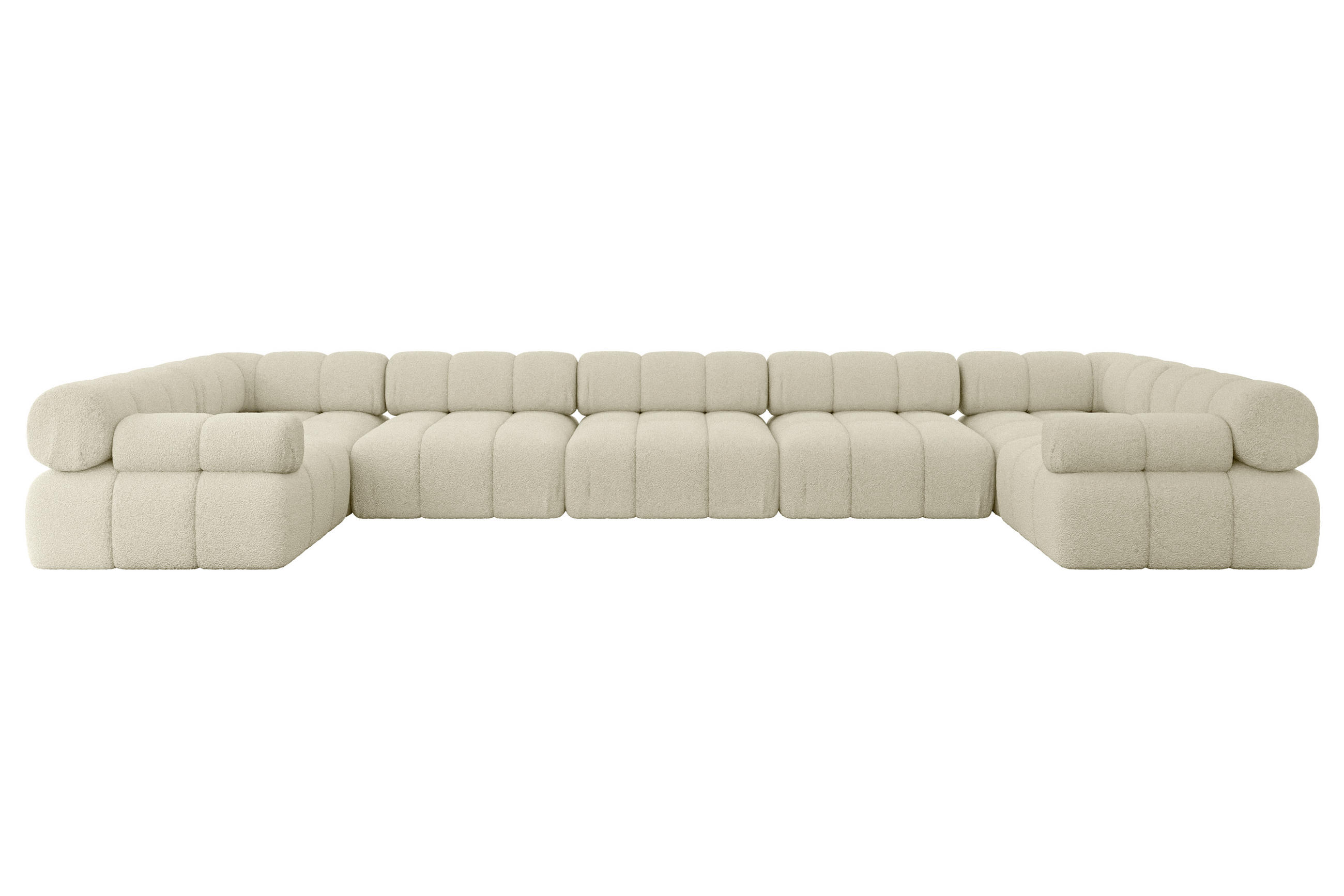 WOHNLANDSCHAFT modulares Sofa Birno-U3 - 475x190x70 cm Beige Bouclé - Beige, Holzwerkstoff/Textil (475/70/190cm) - ALTDECOR