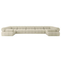 WOHNLANDSCHAFT modulares Sofa Birno-U3 - 475x190x70 cm Beige Bouclé - Beige, Holzwerkstoff/Textil (475/70/190cm) - ALTDECOR