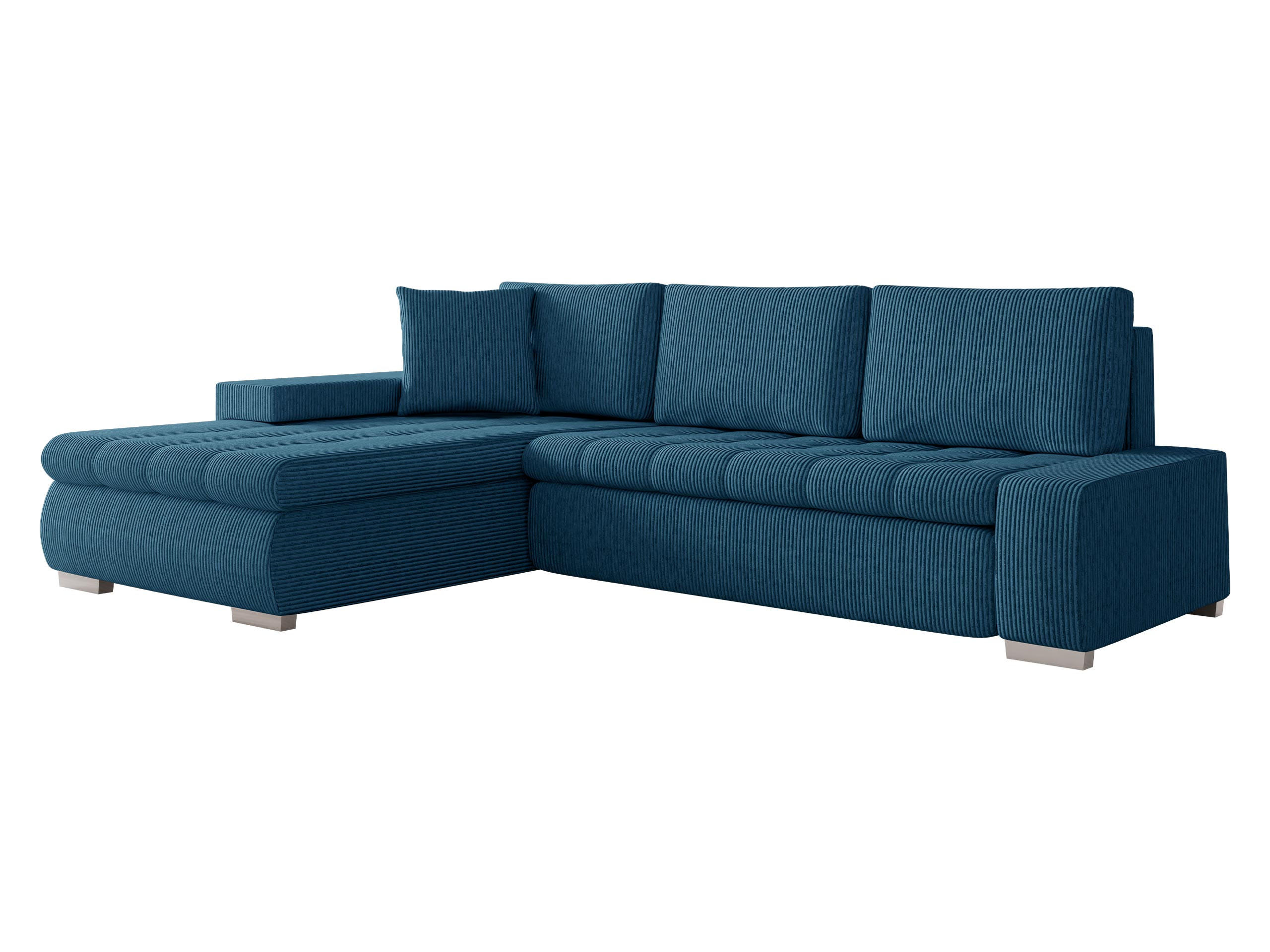 ECKSOFA Orkan Mini Cord - Blau, Holz/Textil (265/185cm) - MIRJAN24