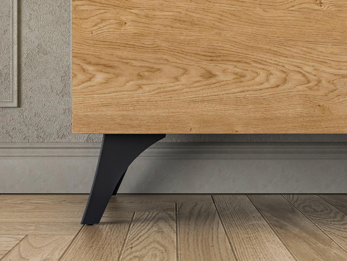 VITRINE – 95 cm – Toscania – Schwarz / Eichefarben - Eichefarben/Schwarz, Holzwerkstoff (95/152/40cm) - hi-markt