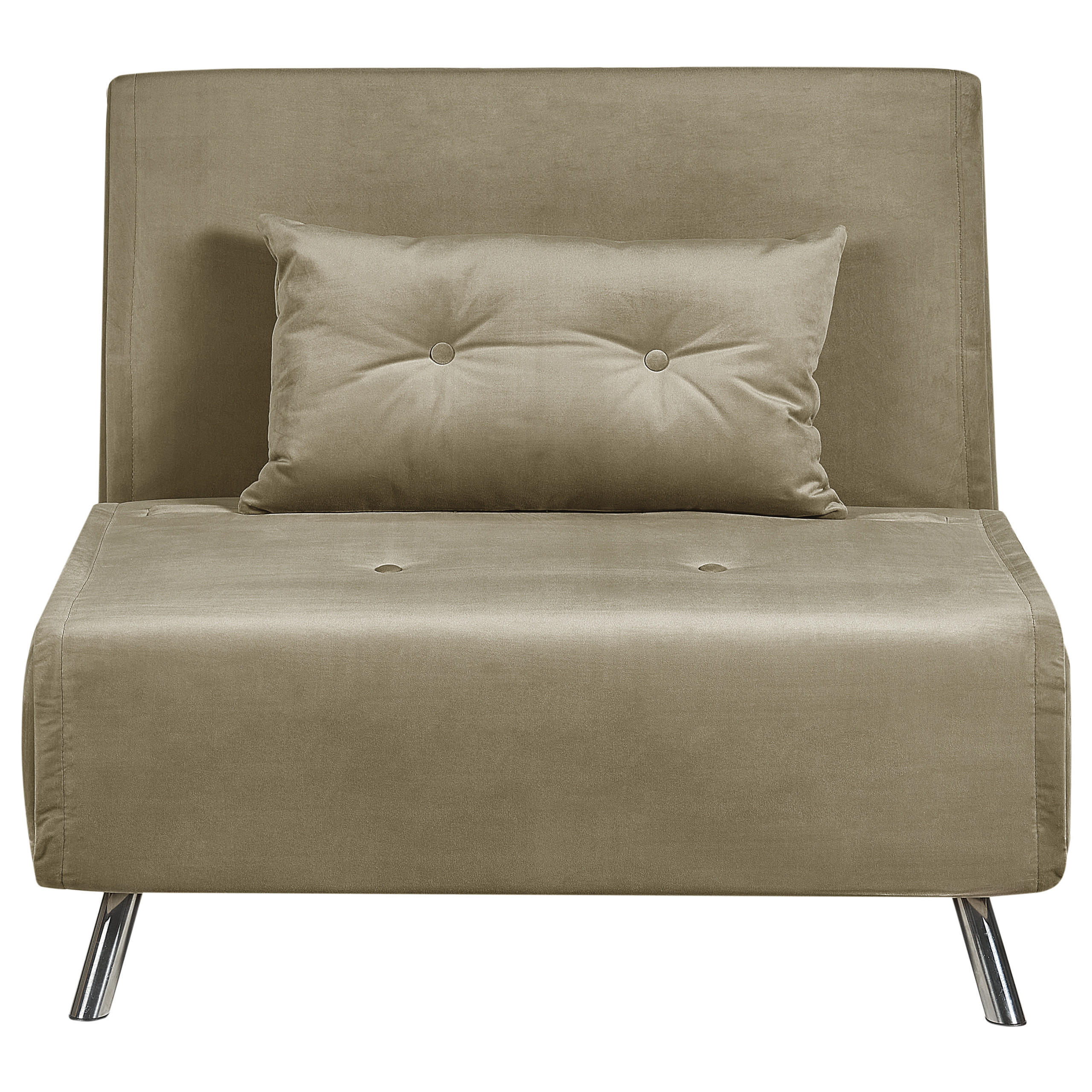 1-SITZER-SCHLAFSOFA Samtstoff Olivgrün Farris - Olivgrün, Textil (100/89/191cm) - Beliani