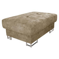 POLSTERHOCKER Cotere - Hellbraun/Silberfarben, Holz/Textil (104/42/67cm) - MIRJAN24