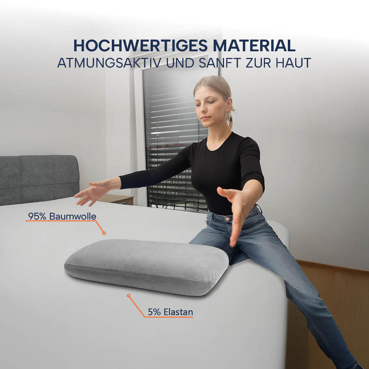 KISSENBEZUG für COMFORT Nackenkissen, DOPPELPACK Grau 70x40 cm - Grau, Textil (30/70cm) - casimum