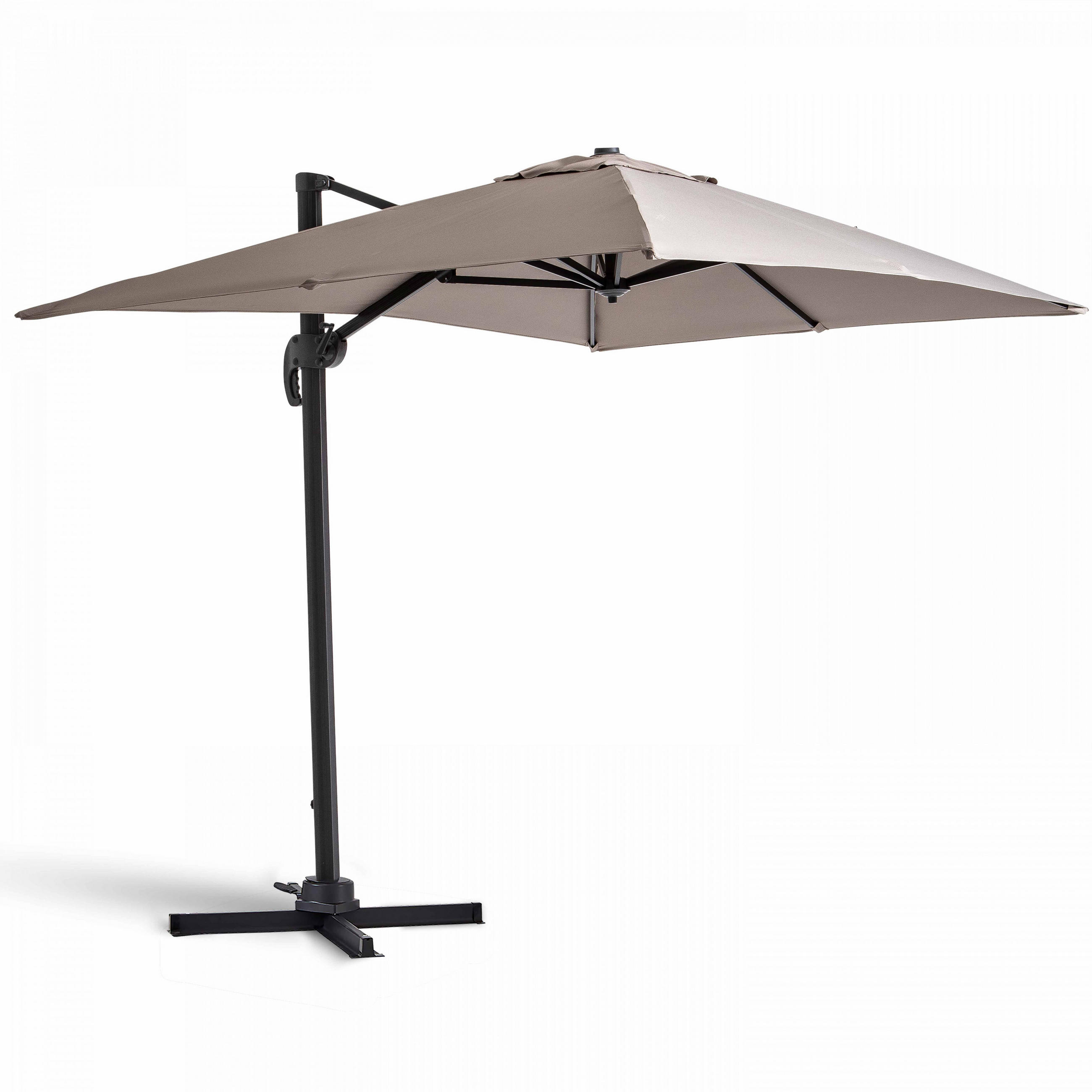 SONNENSCHIRM 2x3m Aluminium, Taupe - Taupe, Metall (300/200cm) - Oviala