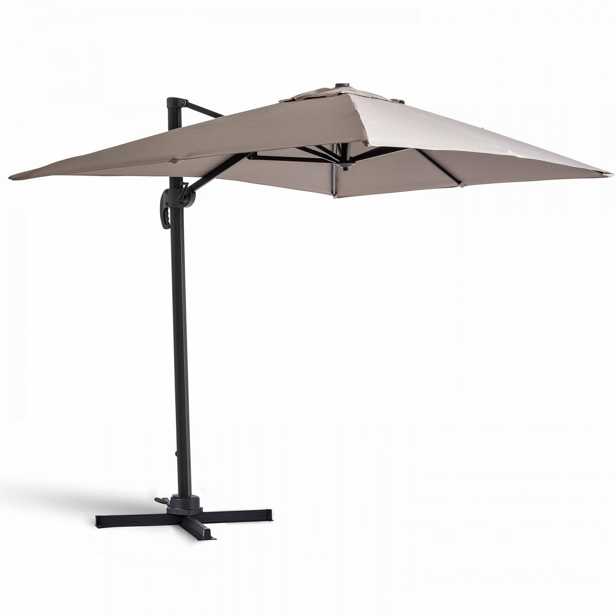 SONNENSCHIRM 2x3m Aluminium, Taupe - Taupe, Metall (300/200cm) - Oviala