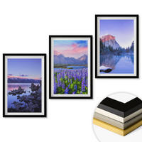 WANDBILDER 3er-Set - 40x60 cm Schwarzer Rahmen - Berglandschaften mit Wasser und Himmel - Schwarz, Kunststoff (40/60cm) - ArtPrintCave