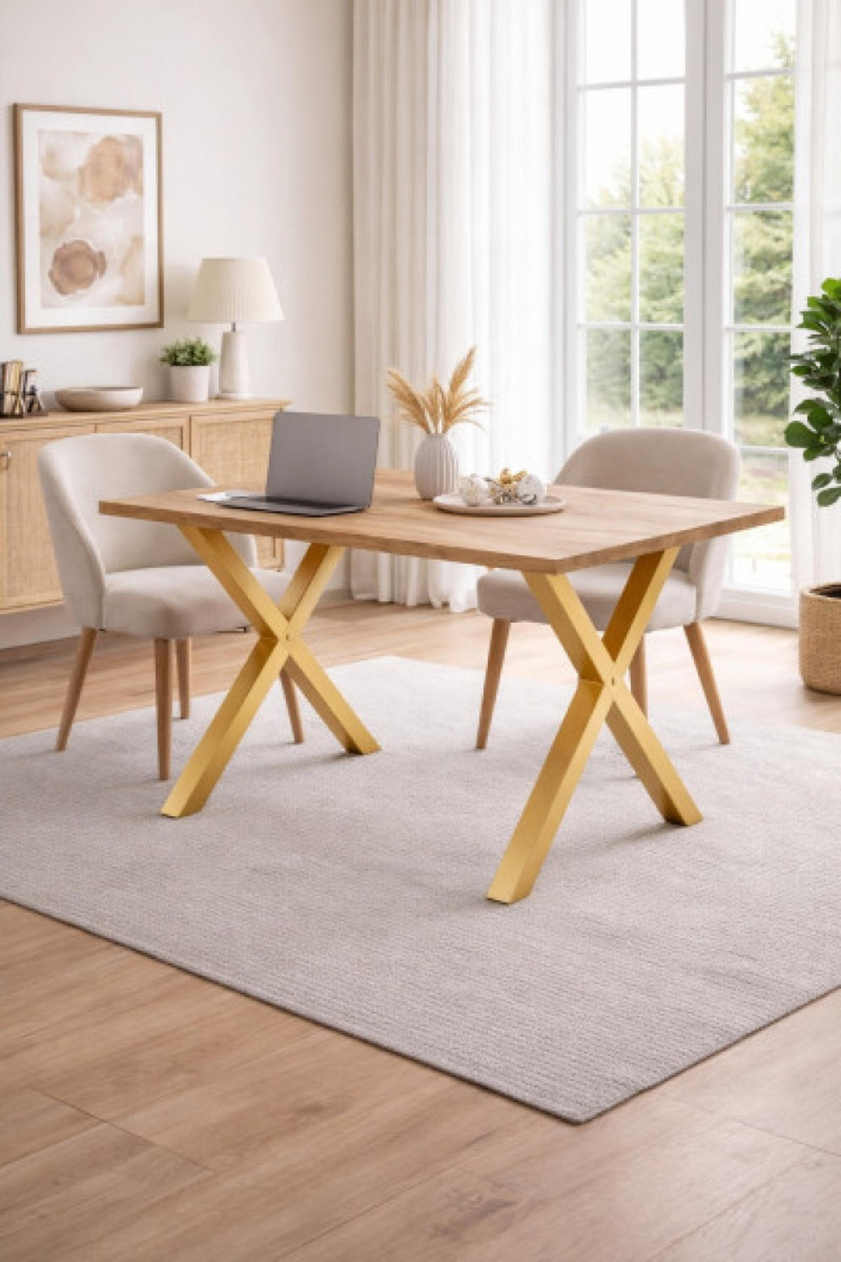 TISCH Craft Eiche SOFTI X Nicht Ausziehbar 140x90 cm - Eichefarben/Beige, Holzwerkstoff (90/90/75.6cm) - Sepro Meble