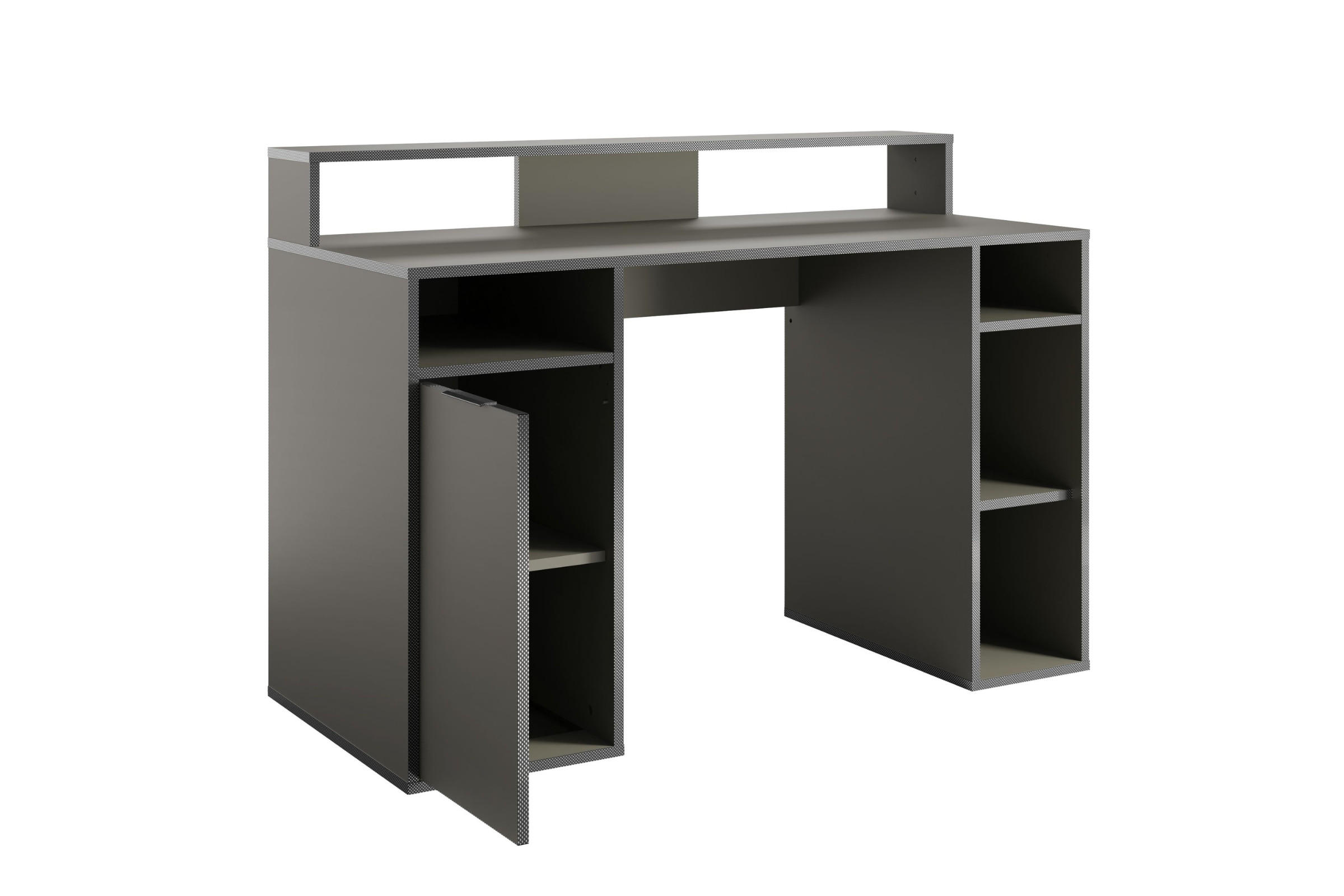 GAMINGTISCH KARO 125 cm breit in Graphit - Graphitfarben, Holzwerkstoff (55/125/89cm) - Deine Möbel 24