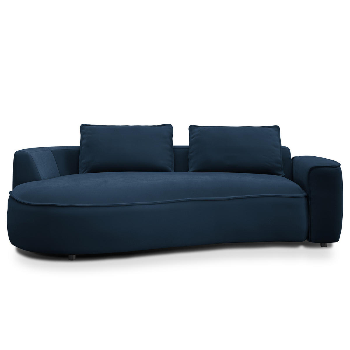 2,5-SITZER SOFA - Schwarz/Dunkelblau, Kunststoff/Textil (217/82/146cm) - home24