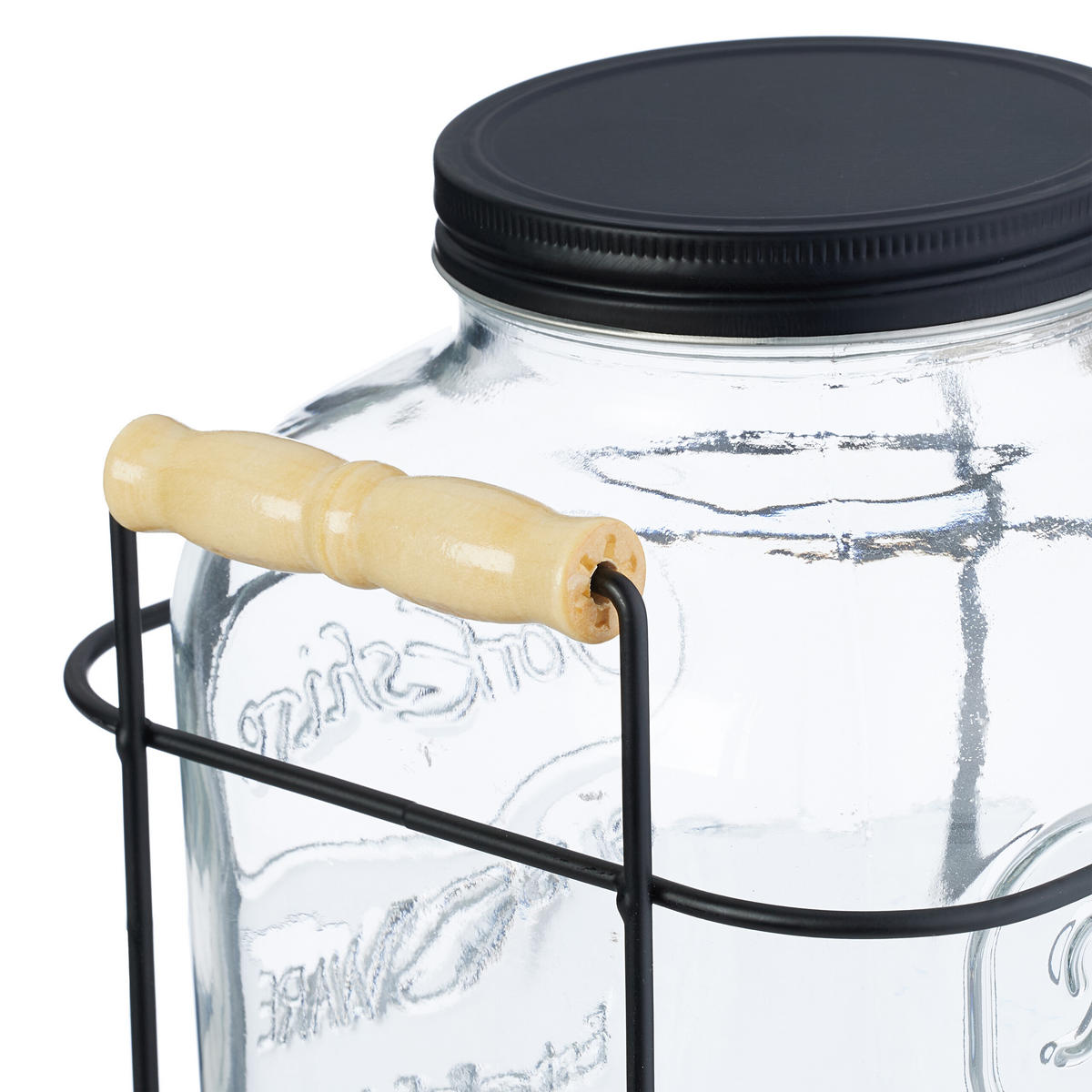GETRÄNKESPENDER - Transparent, Glas/Metall (5L) - Relaxdays