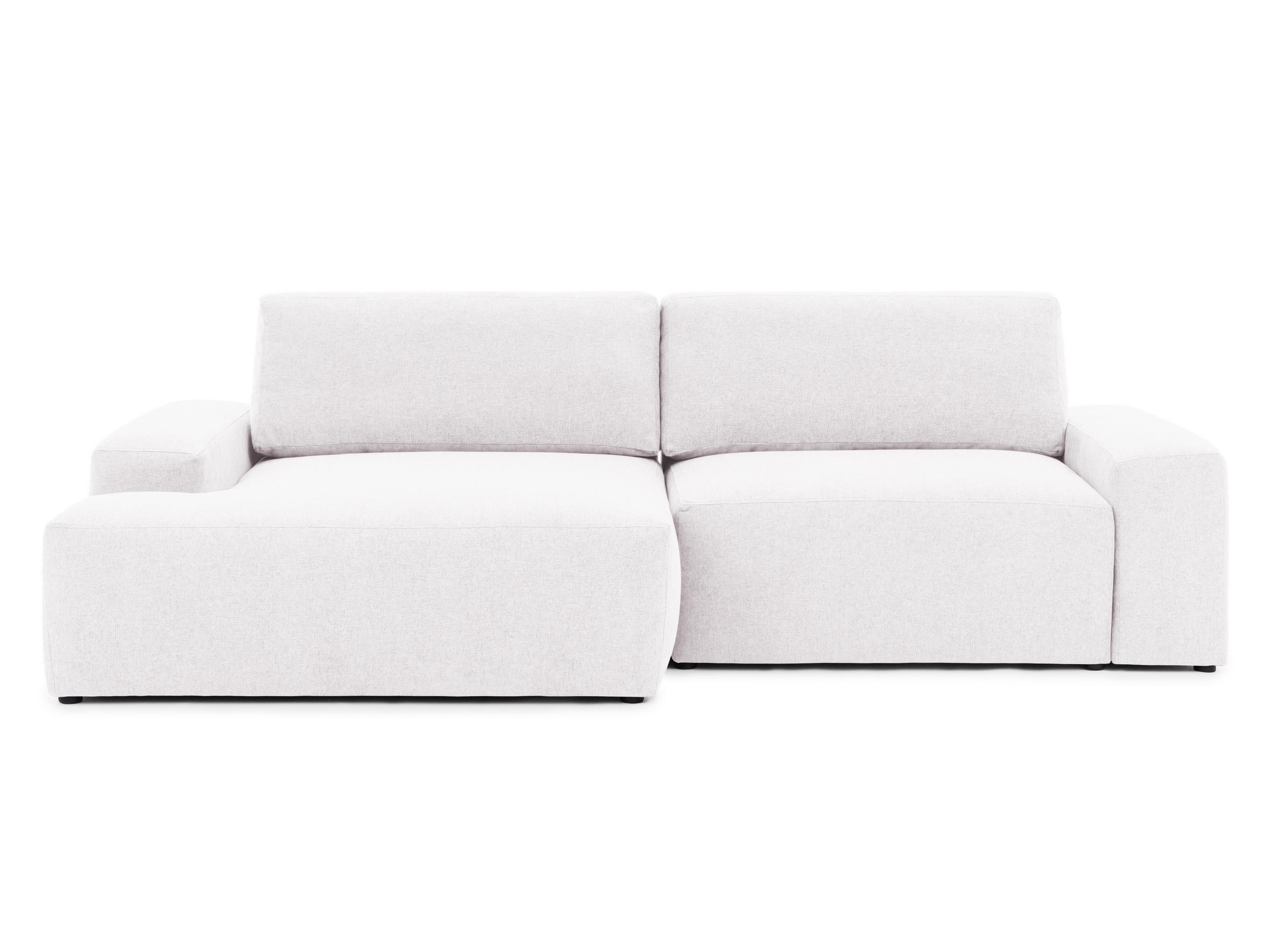ECKSOFA Lennon aus Creme Strukturstoff mit Schlaffunktion und Bettkasten - Creme/Schwarz, Holz/Kunststoff (137/264cm) - S-Style