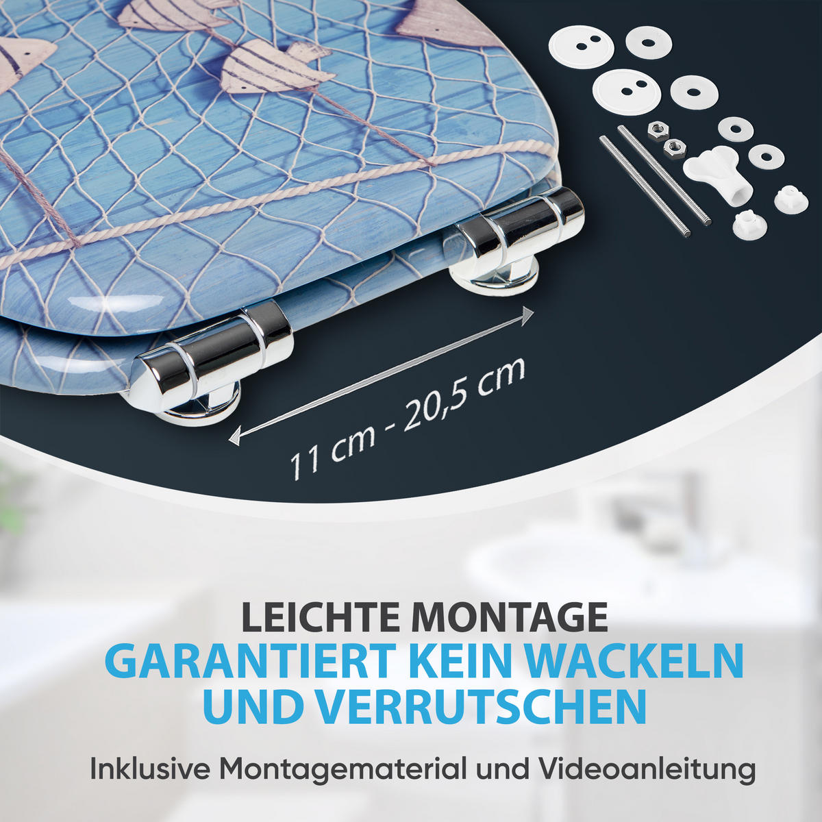 WC-SITZ mit Absenkautomatik Seefahrt - Blau, Holzwerkstoff (38/6/47cm) - Sanilo