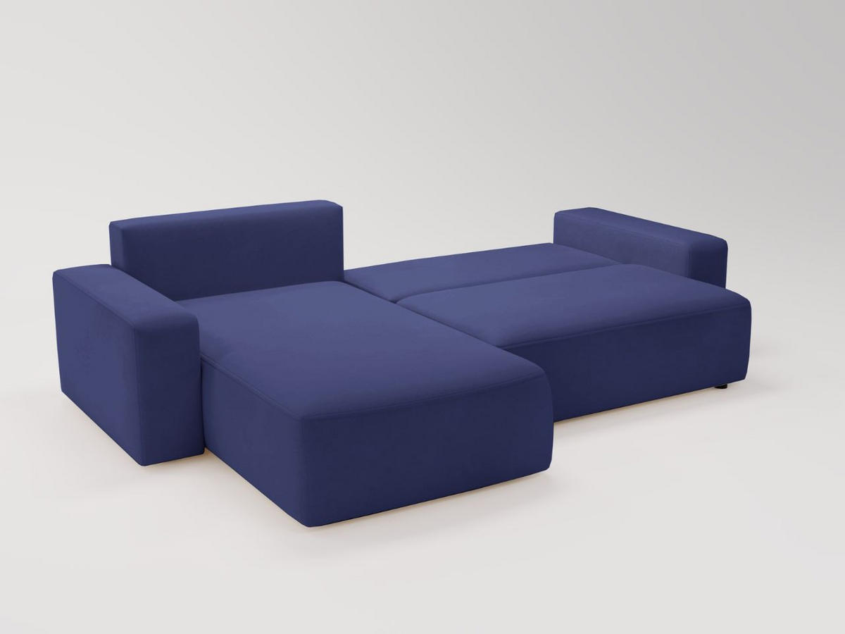 ECKSOFA Tazones Dunkelblau Links - Dunkelblau, Holz/Kunststoff (250/165cm) - Graingold