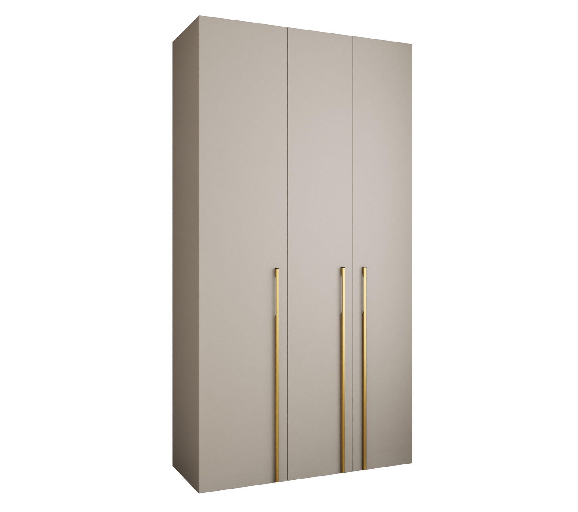 DREHTÜRENSCHRANK 245,5/130/40 3-türig - Kaschmir/Goldfarben, Holz/Metall (130/245.5/40cm) - Abiks Möbel