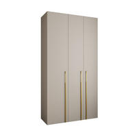 DREHTÜRENSCHRANK 245,5/130/50 3-türig - Kaschmir/Goldfarben, Holz/Metall (130/245.5/50cm) - Abiks Möbel