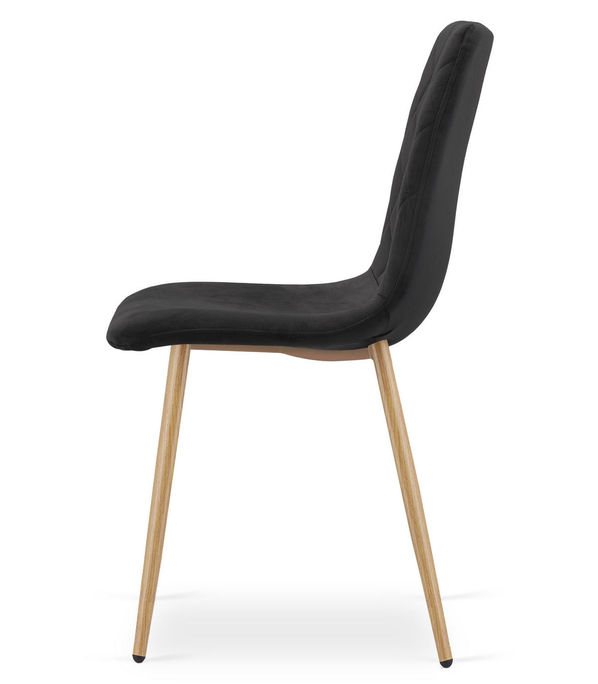 ESSZIMMERSTUHL TURIN schwarzer Sitz, Beine in Holzfarbe - Eichefarben/Schwarz, Textil (44.5/88.5/53cm) - Valora