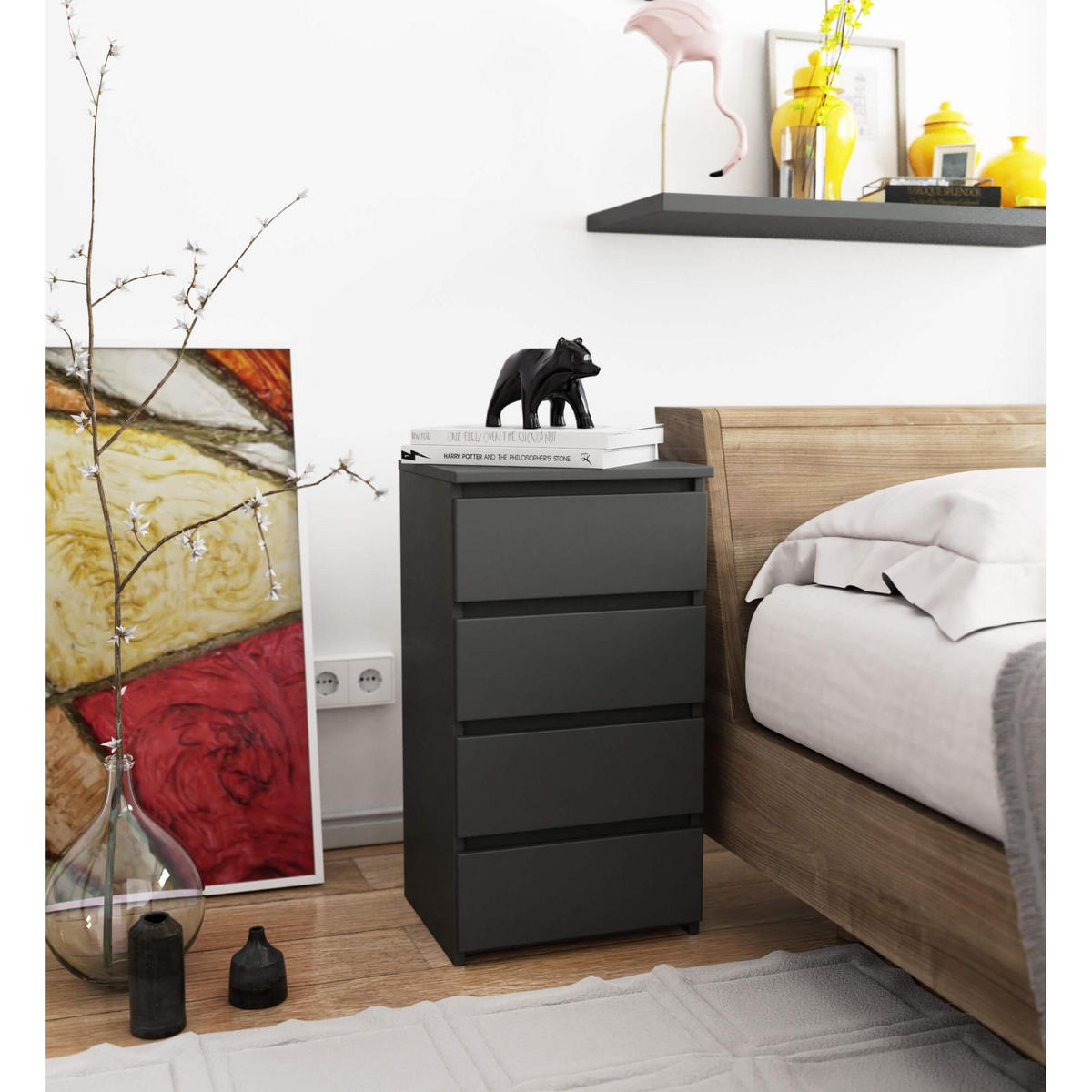 KOMMODE Weiß 120x40x55 cm - Weiß, Holzwerkstoff (120/55/40cm) - Akord