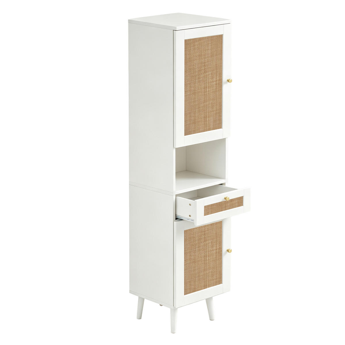 HOCHSCHRANK 40/30/166 cm Weiß mit 1 Schubladen - Weiß, Holz/Holzwerkstoff (30/166/40cm) - Oxeza