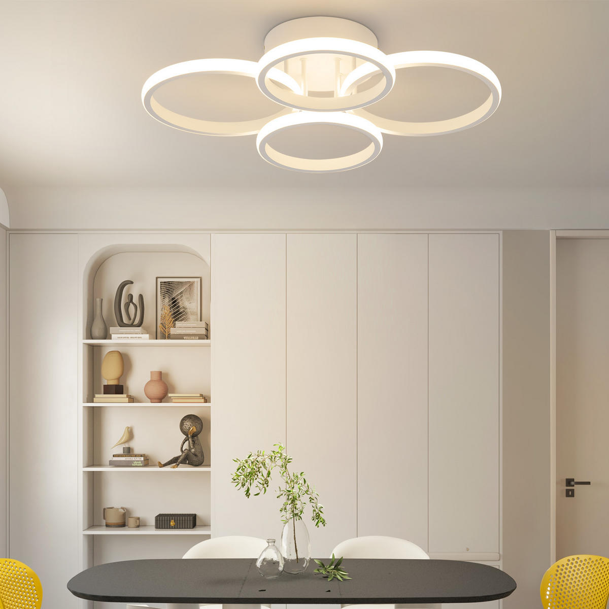 LED-DECKENLEUCHTE Xalvor 41.5/52.5/11.8 cm - Weiß, Metall (52.5/41.5/11.8cm) - ZMH