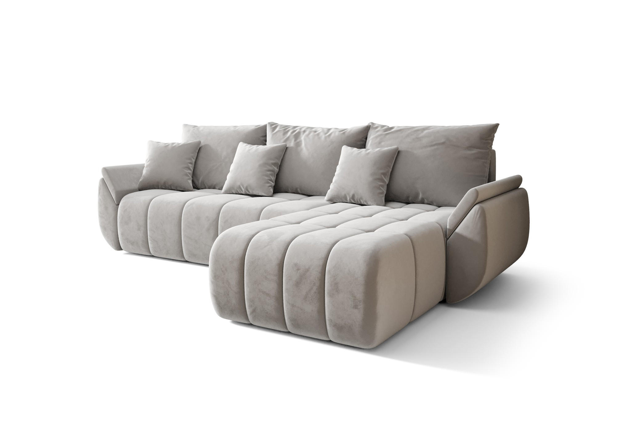 ECKSOFA Osaka - Hellgrau, Holzwerkstoff/Textil (280/185cm) - Fun Möbel