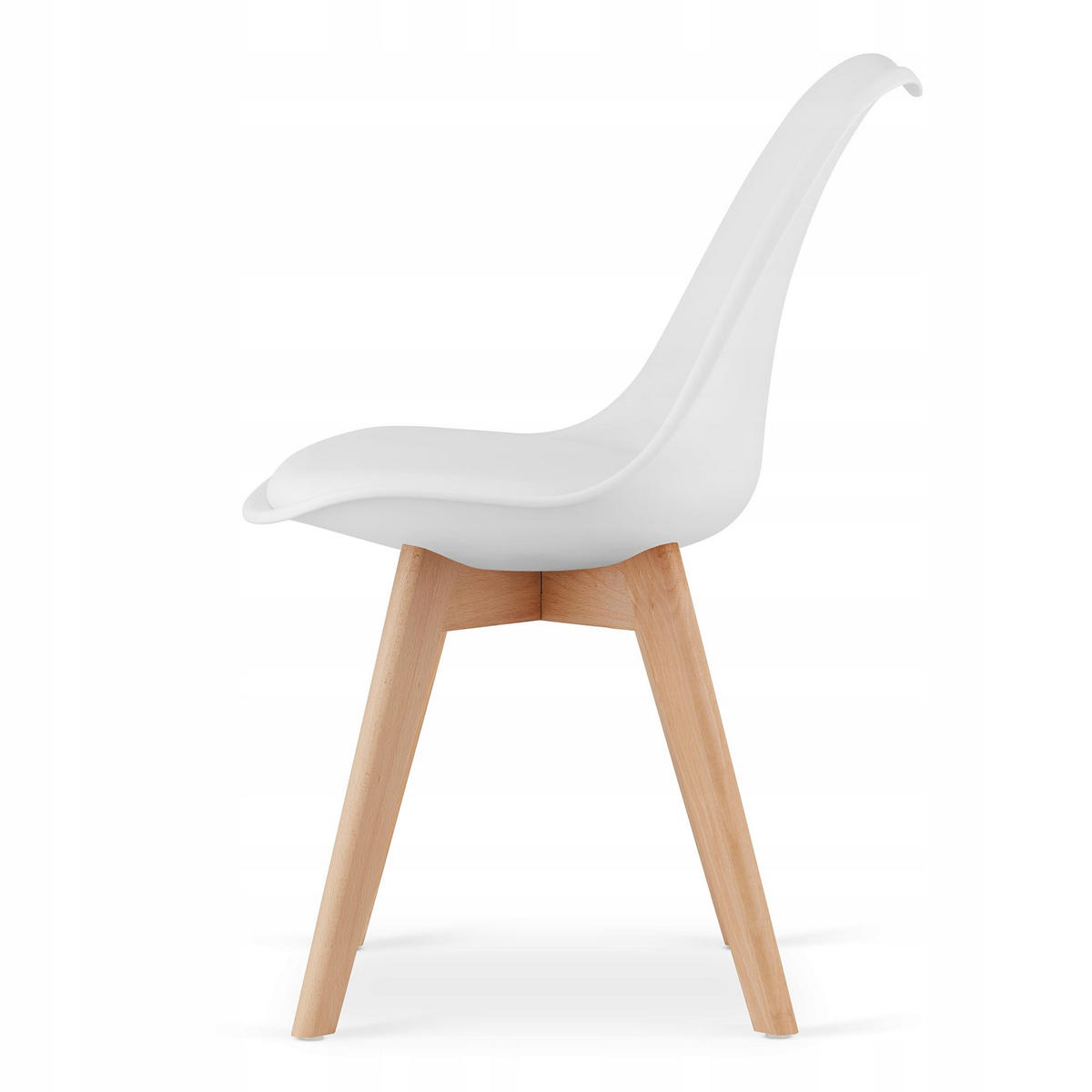 ESSTISCH-SET Weiß 120x80 cm ADRIA Rechteckig + 4 Stück Stuhl Weiß MARK Ergonomisch - Weiß, Holz (80/120/50cm)