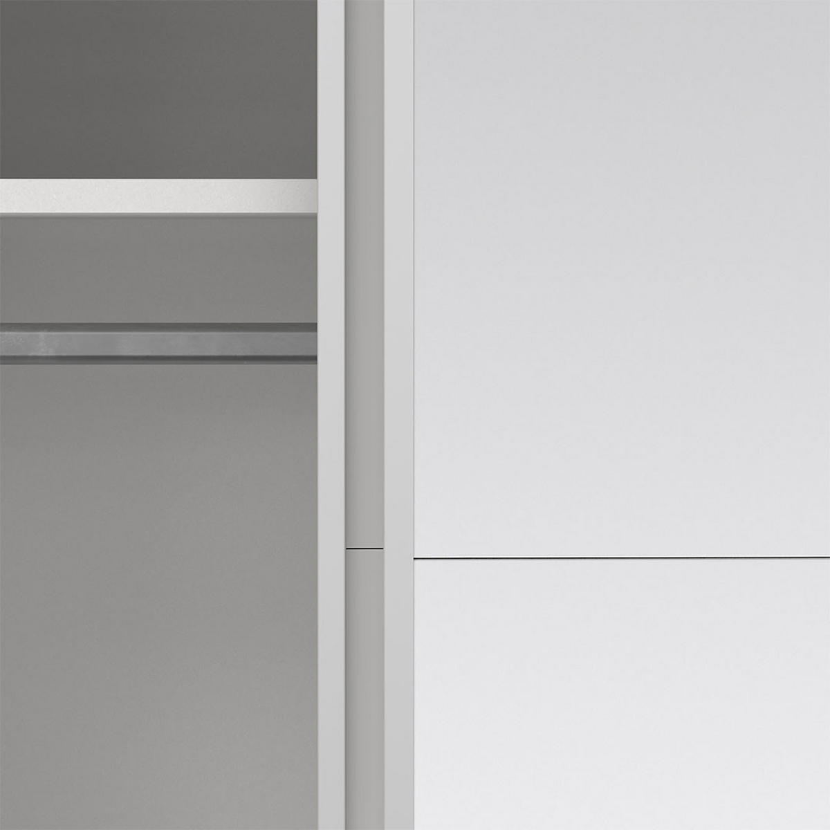 SCHIEBETÜRENSCHRANK, Bergamo, Weiß, Holzwerkstoff, 139 x 67 x 221 cm - Weiß, Holzwerkstoff (139/221/67cm) - ebuy24