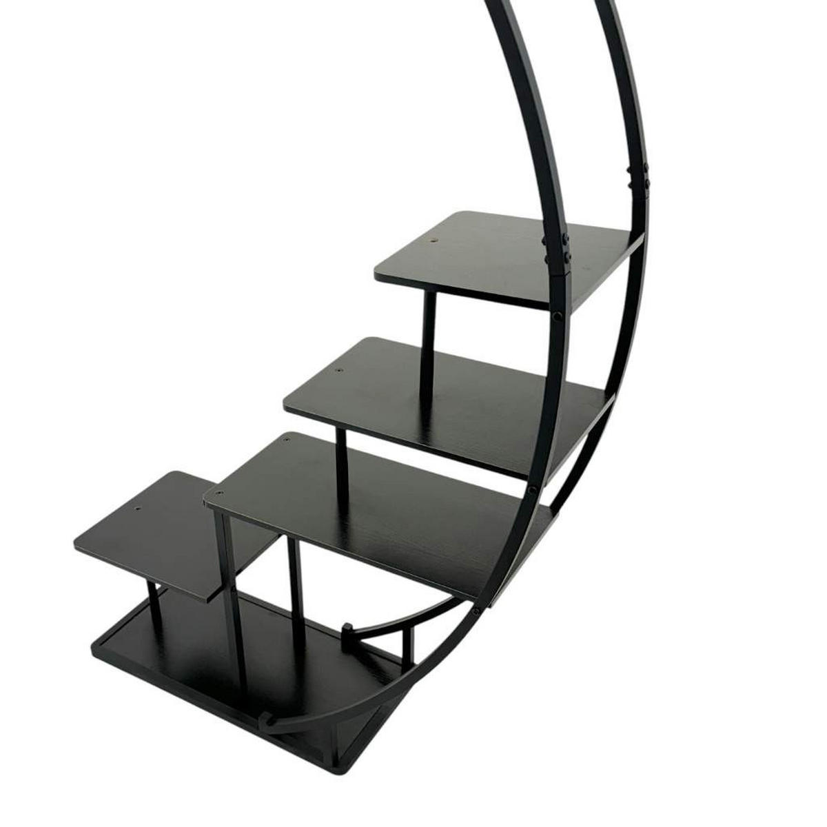 DANDIBO Blumenregal indoor 170 cm Hoch Metall Schwarz Halbrund 96585 Blumentreppe Groß Rund Pflanzenständer Modern Design - Schwarz, Metall (95/170/30cm) - DanDiBo