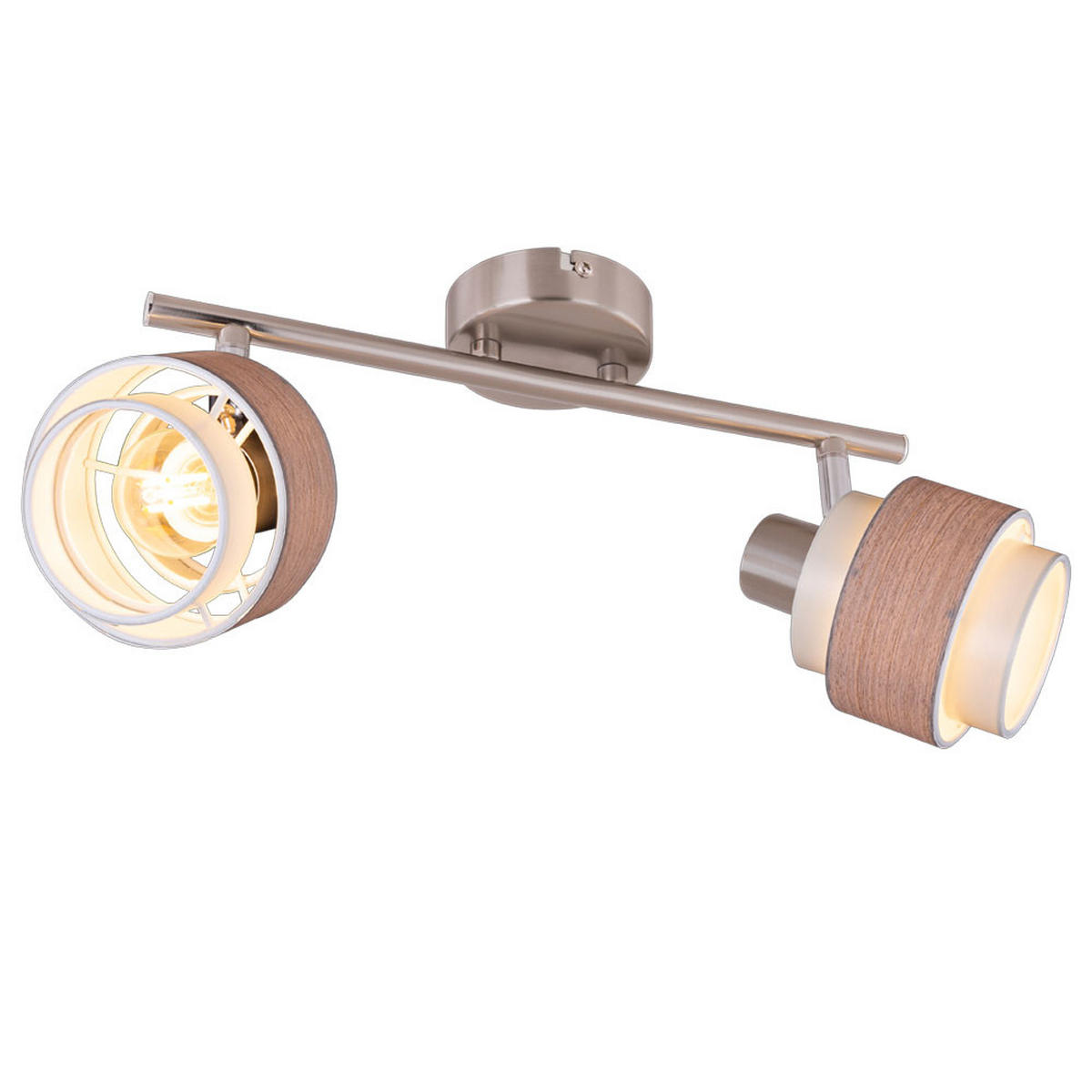 DECKENLEUCHTE RITA Silber mit schwenkbaren Spots - Silberfarben, Metall (15.5/32.5/10cm) - Globo Lighting