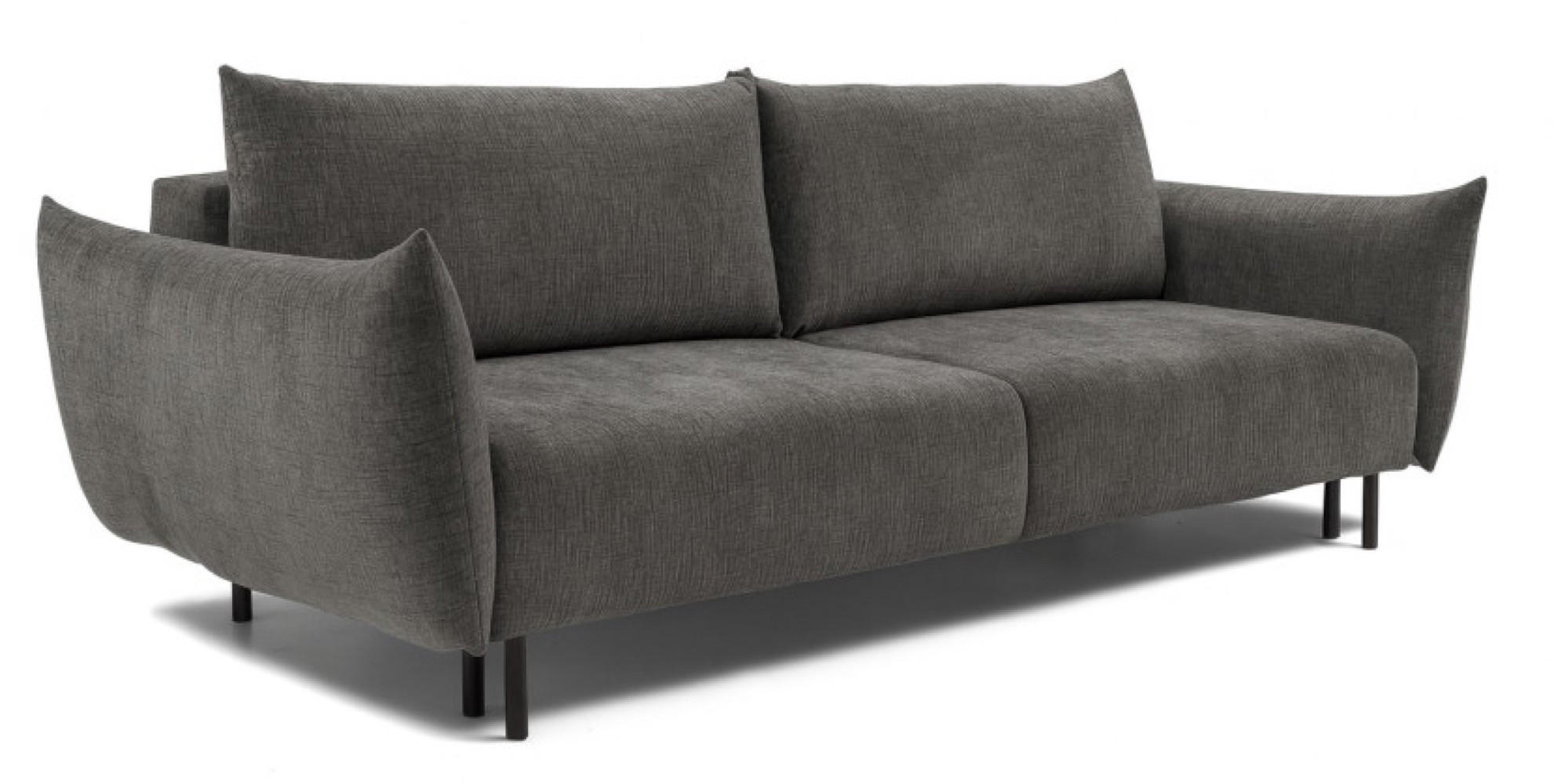 SOFA 3-SITZER Grau ADA Mit Schlaffunktion Und Bettkasten Chenille - Grau, Textil (240/90/108cm) - Sepro Meble