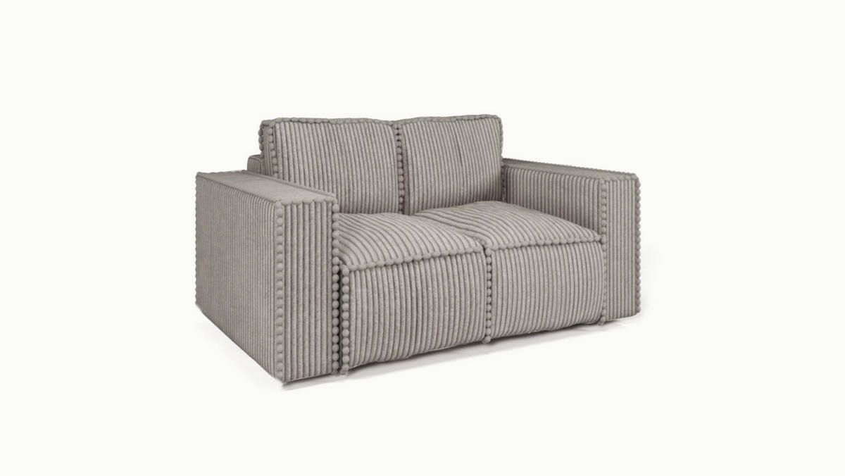 SOFASET Vajana 3-2-1 - Hellgrau, Holzwerkstoff/Textil (240/86/102cm) - Fun Möbel