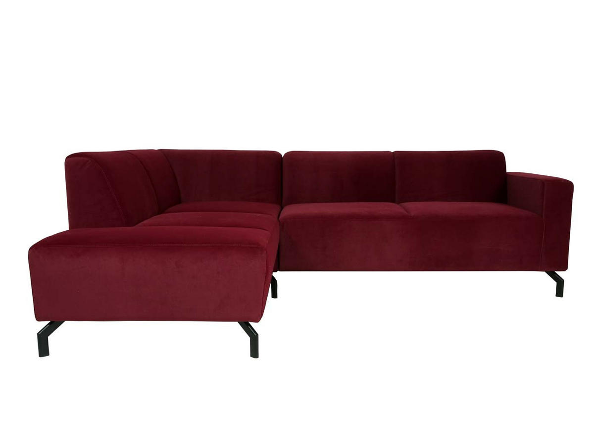ECKSOFA OTTOMANE LINKS Bordeaux - Bordeaux, Textil (247/195cm) - MCW
