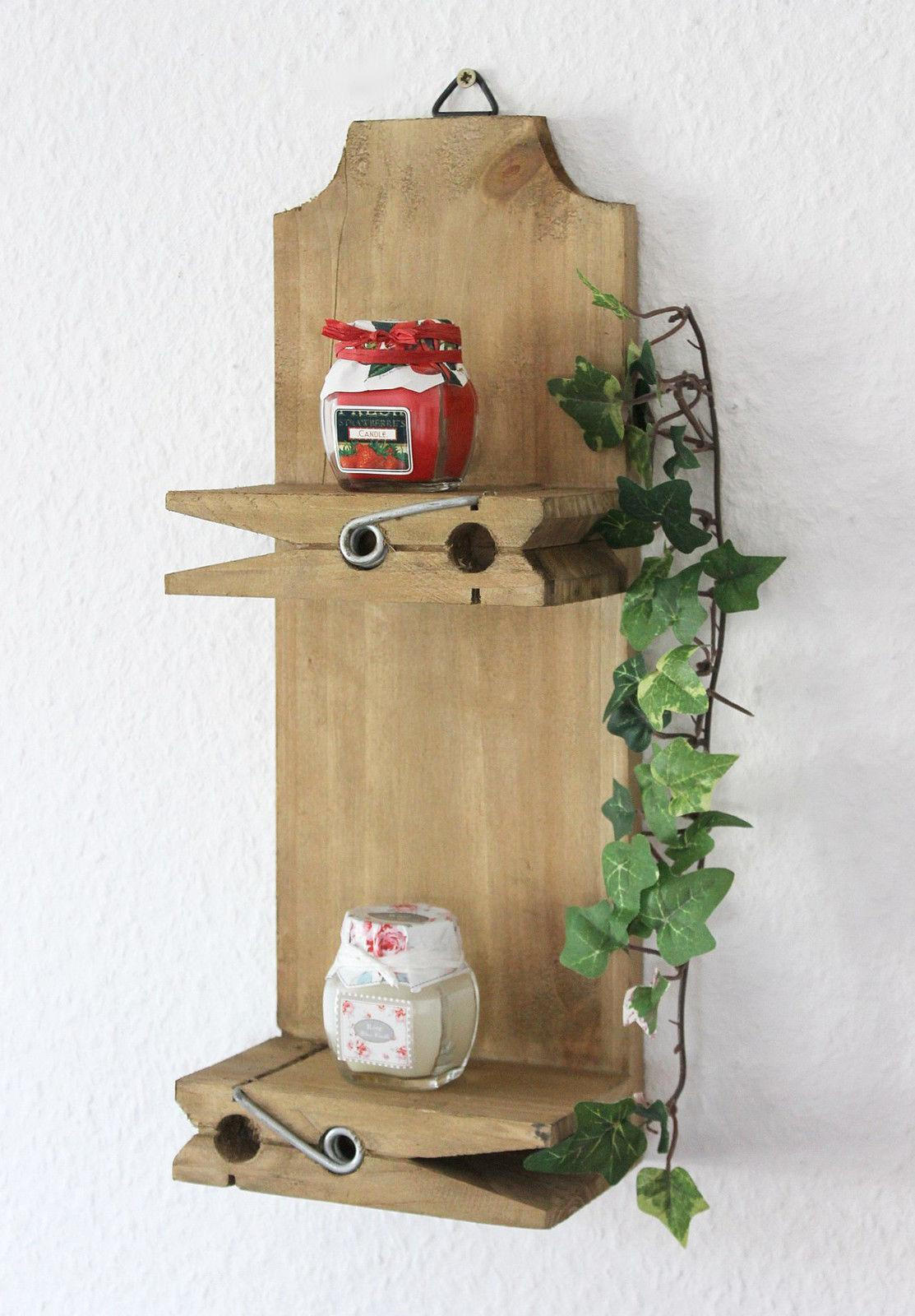 WANDREGAL Wäscheklammer Holz Braun 14,5/9/39,5 cm - Braun, Holz (14.5/39.5/9cm) - DanDiBo