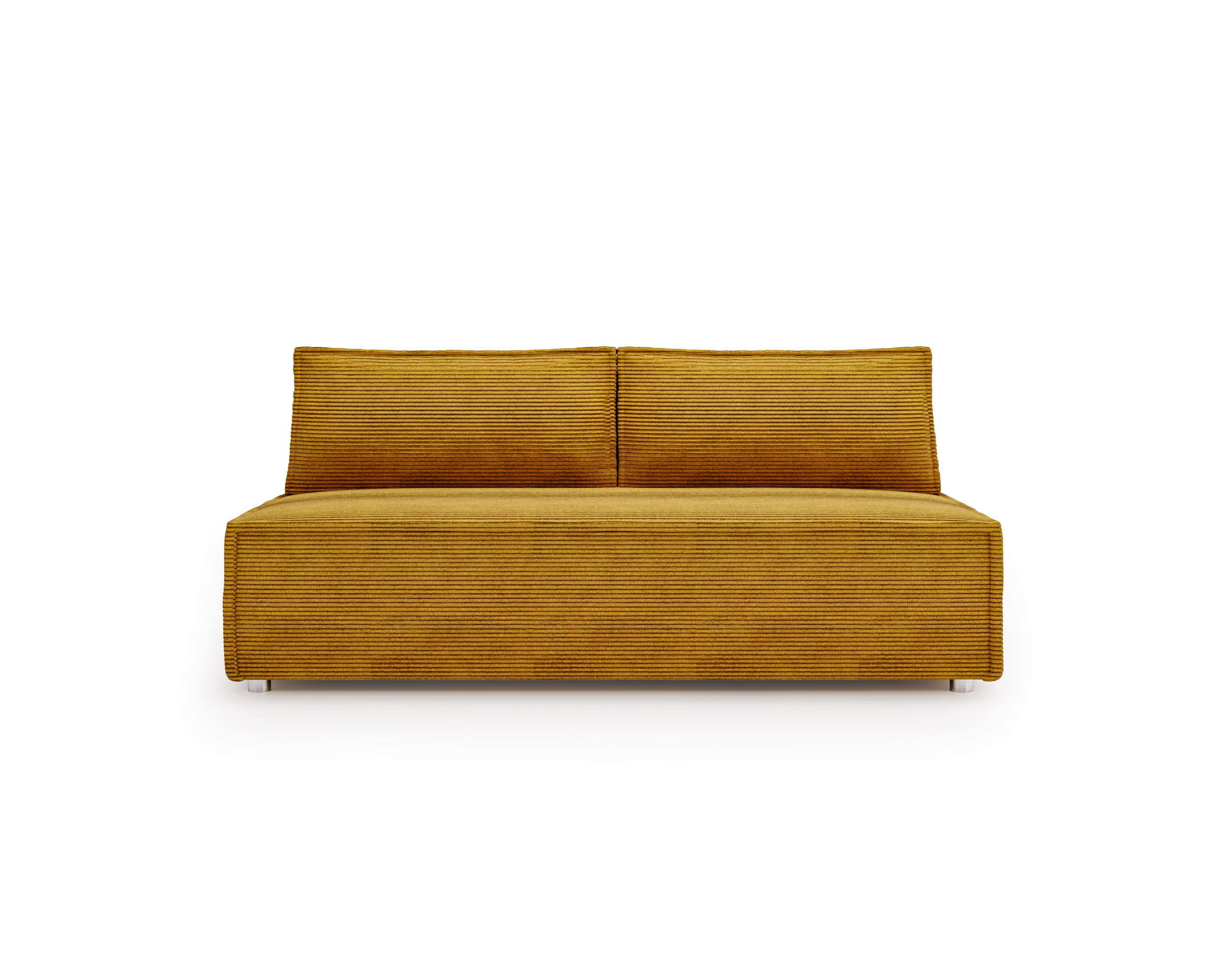 SCHLAFSOFA Mit Bettkasten DUO Poso Stoff Senffarbe - Gelb, Holz (198/89/90cm) - Kaiser Möbel