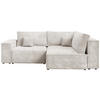 ECKSOFA Pedro Duo mit Schlaffunktion Weiß Cord - Weiß, Textil (246/153cm) - Bromarkt