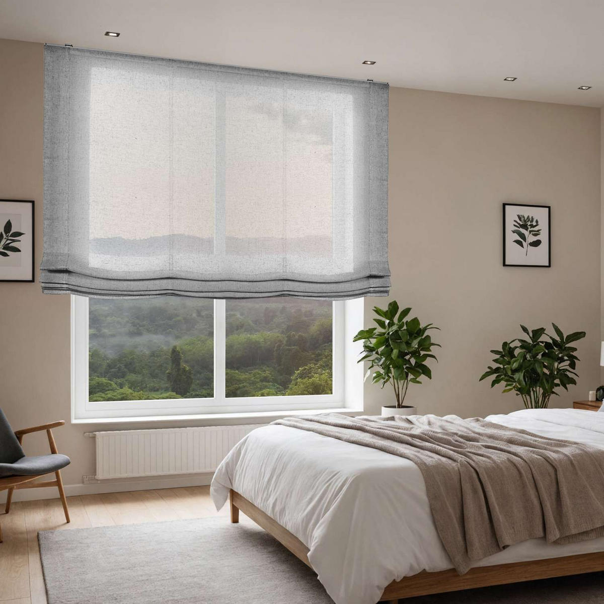 RAFFROLLOS | Grau, 105 cm x 175 cm - Grau, Kunststoff (105/175cm) - STORESDECO