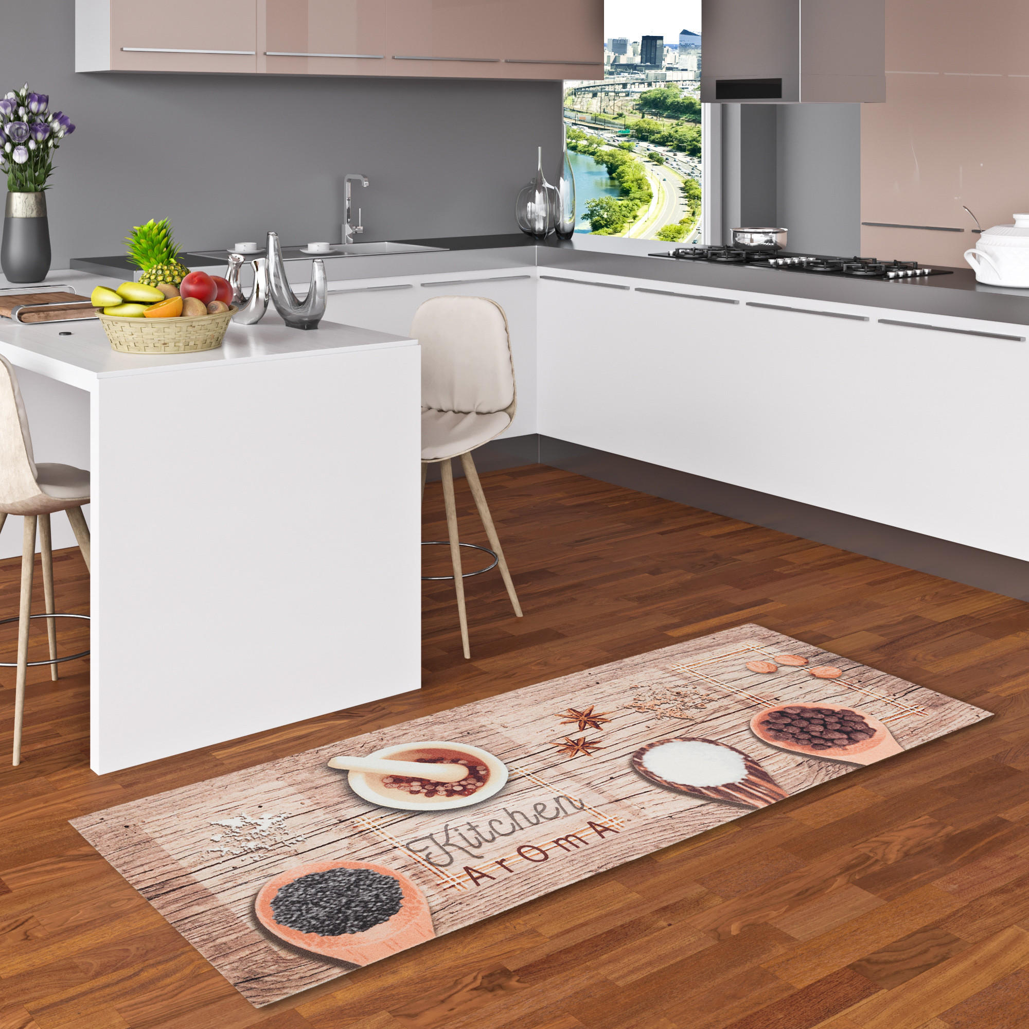 KÜCHENLÄUFER TEPPICH TRENDY KITCHEN AROMA - Beige, Textil (60/150cm) - Pergamon