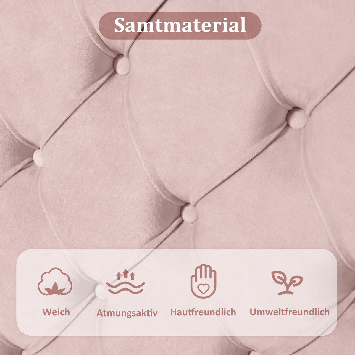 POLSTERBETT 140x200 Samt Höhenverstellbar Lattenrost Rosa - Pink, Holz - FLIEKS