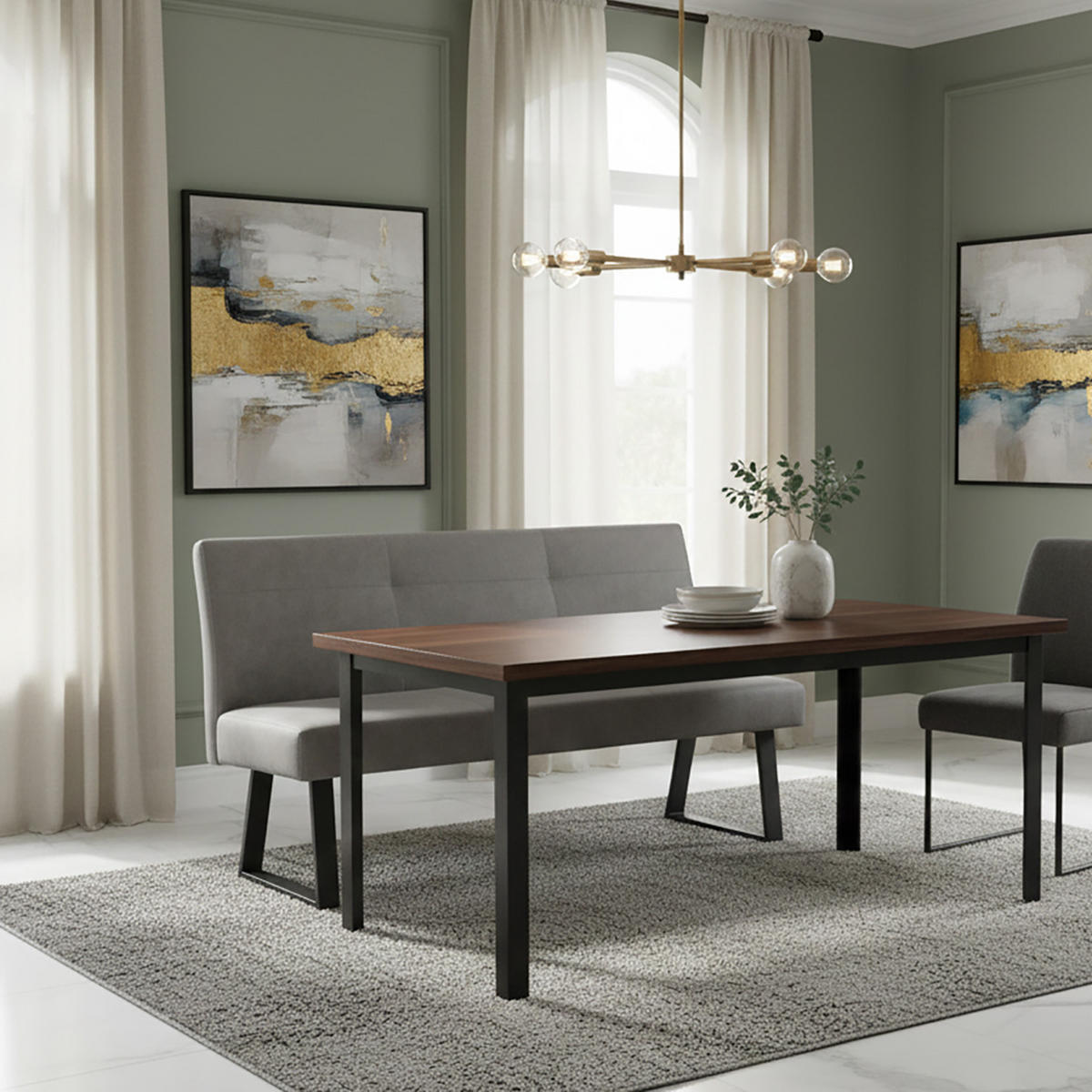 SITZBANK JOYCE - Grau, Metall (160/91/66cm) - DUBI Möbel