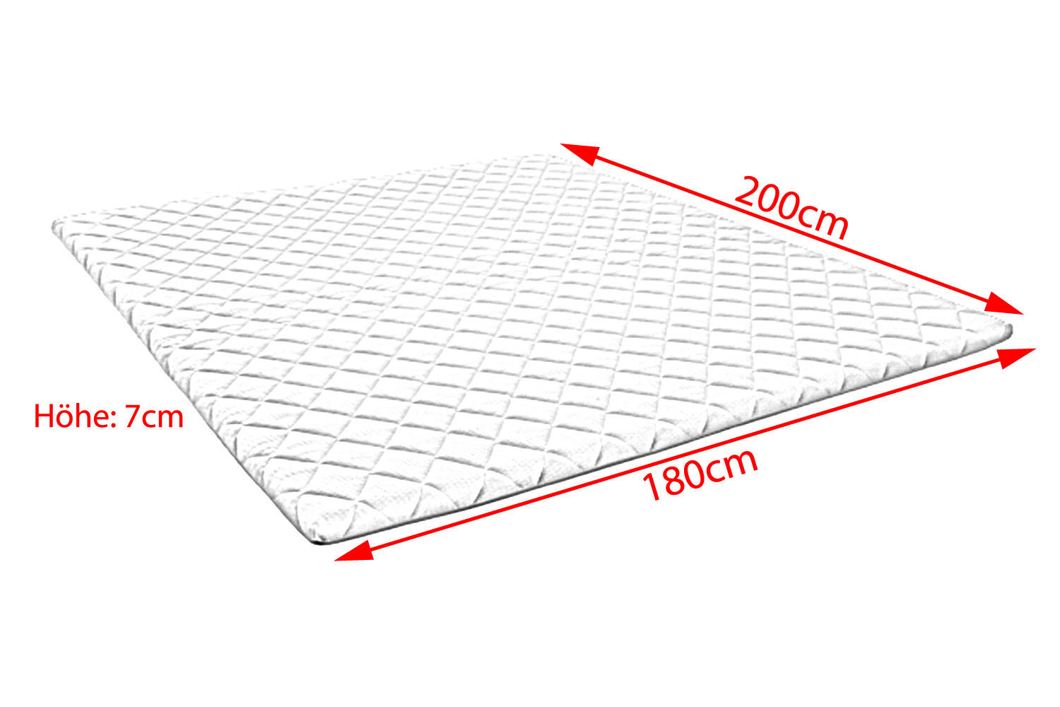 TOPPER GEL-SCHAUM SOLO Weiß - Weiß, Textil (180/200cm) - KAWOLA