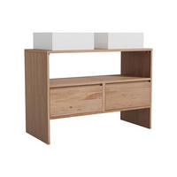 DOPPELWASCHTISCH - 110 cmcm x 50 cmcm - Holz, Platte - Naturfarben Hell - CAVIZO - Naturfarben, Holz (110/78/50cm) - Vente-Unique