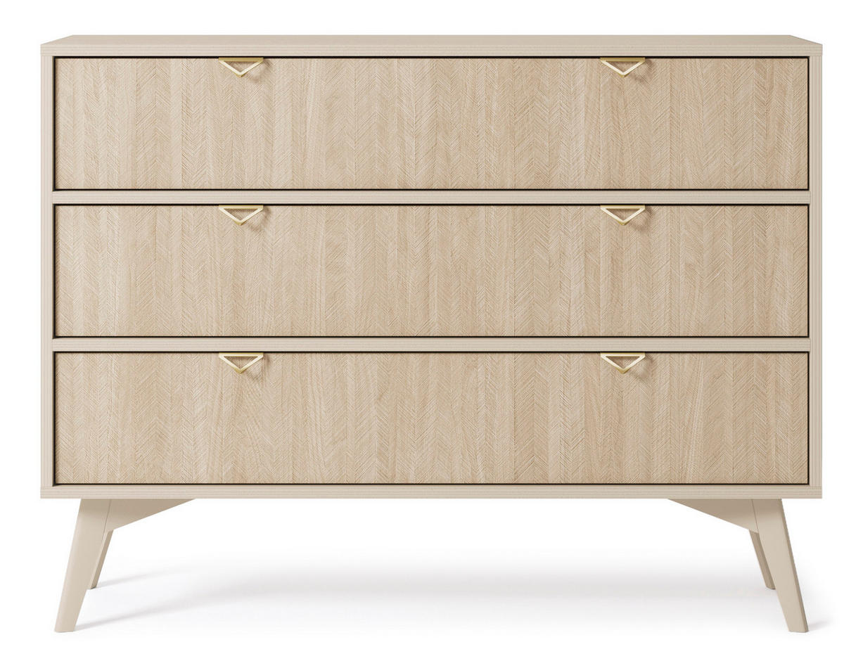KOMMODE Firr Sandbeige - Beige, Holzwerkstoff (106/80/38cm) - Bettso