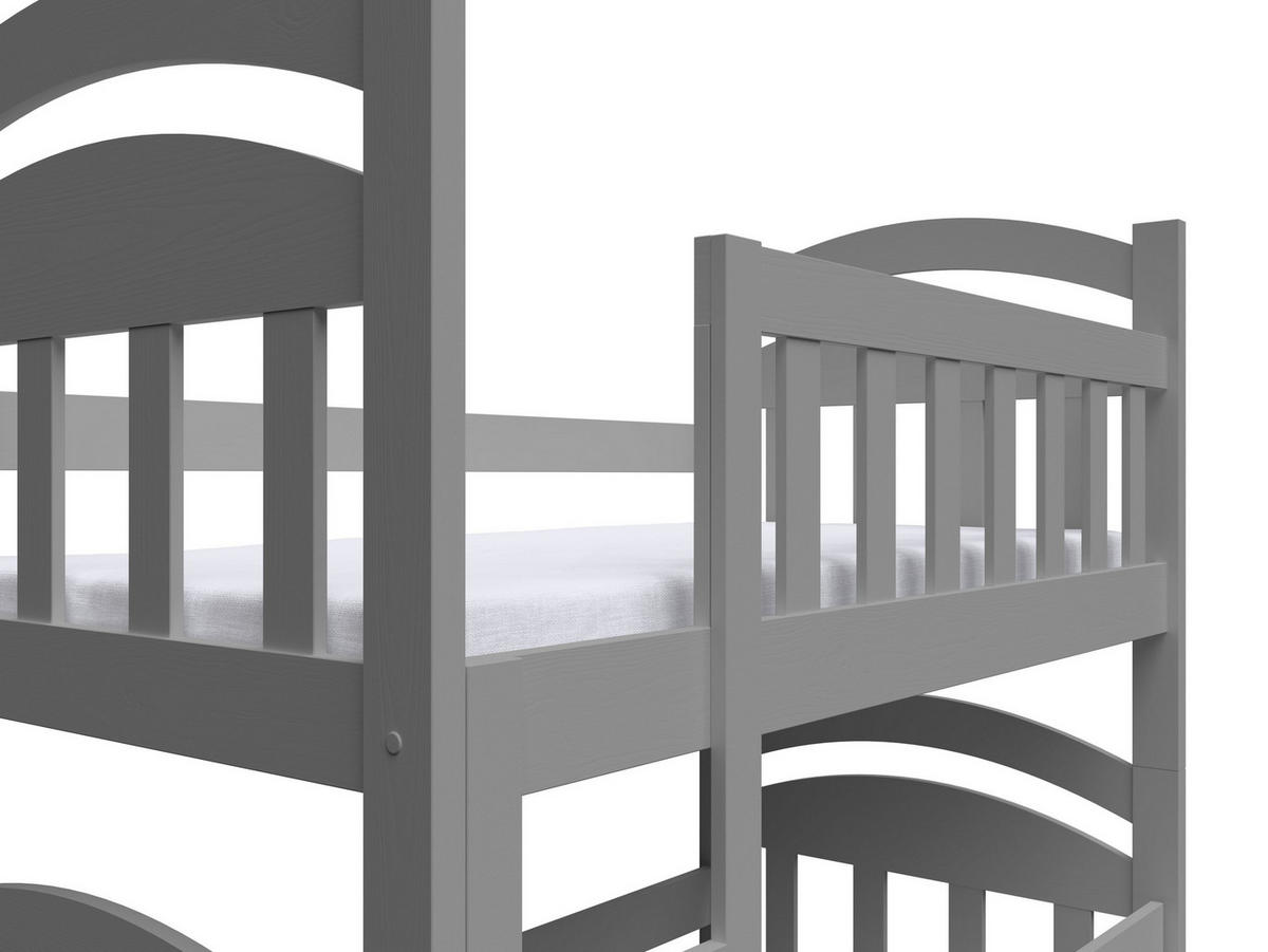 VYSOKÁ Postel DUMBO 75x160 s úložným prostorem, Šedá - šedá, dřevo (75/160cm) - MASSENO