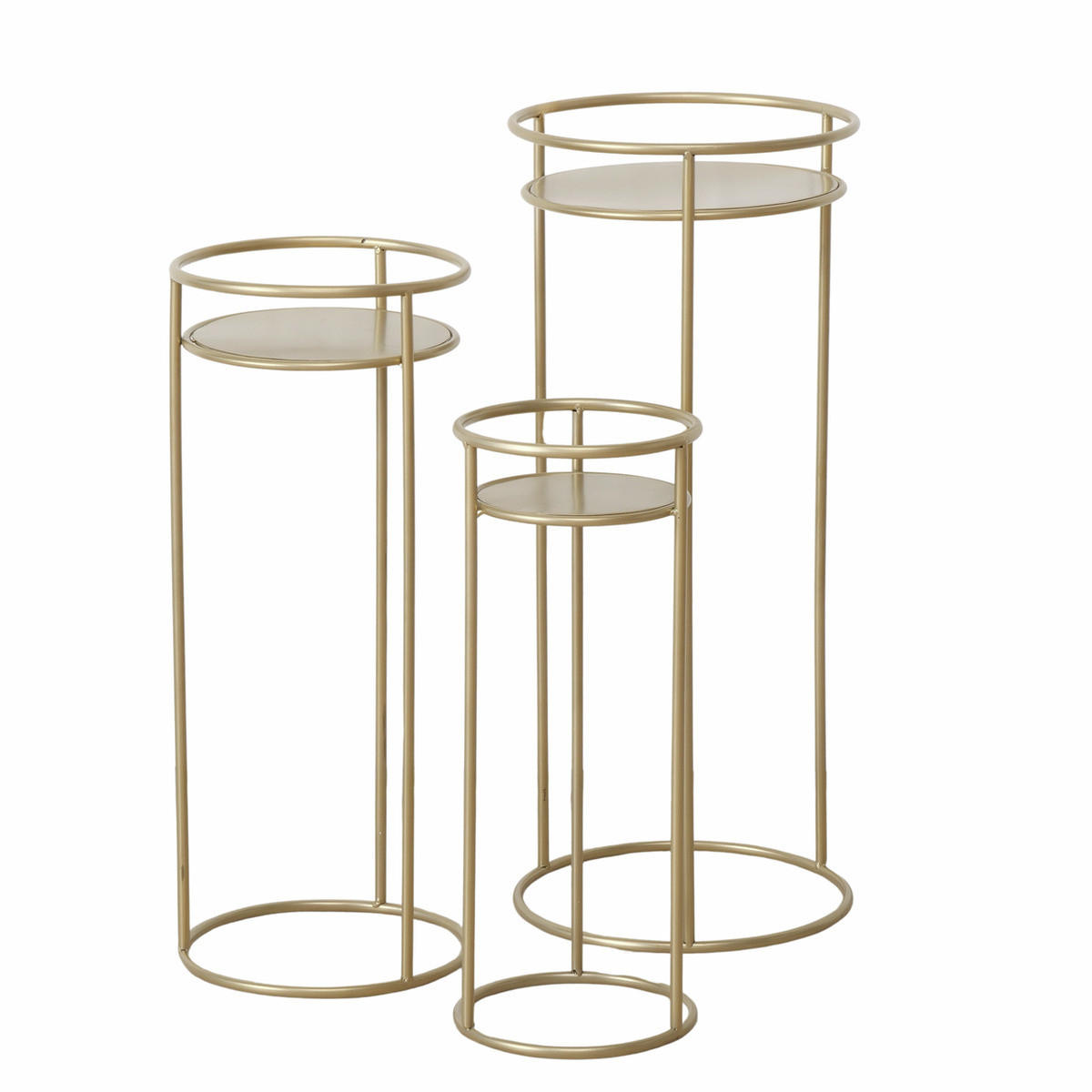 BLUMENSTÄNDER Metall Ricky 50-70 cm 3er-Set - Goldfarben, Metall (30/30/70cm) - Boltze Home