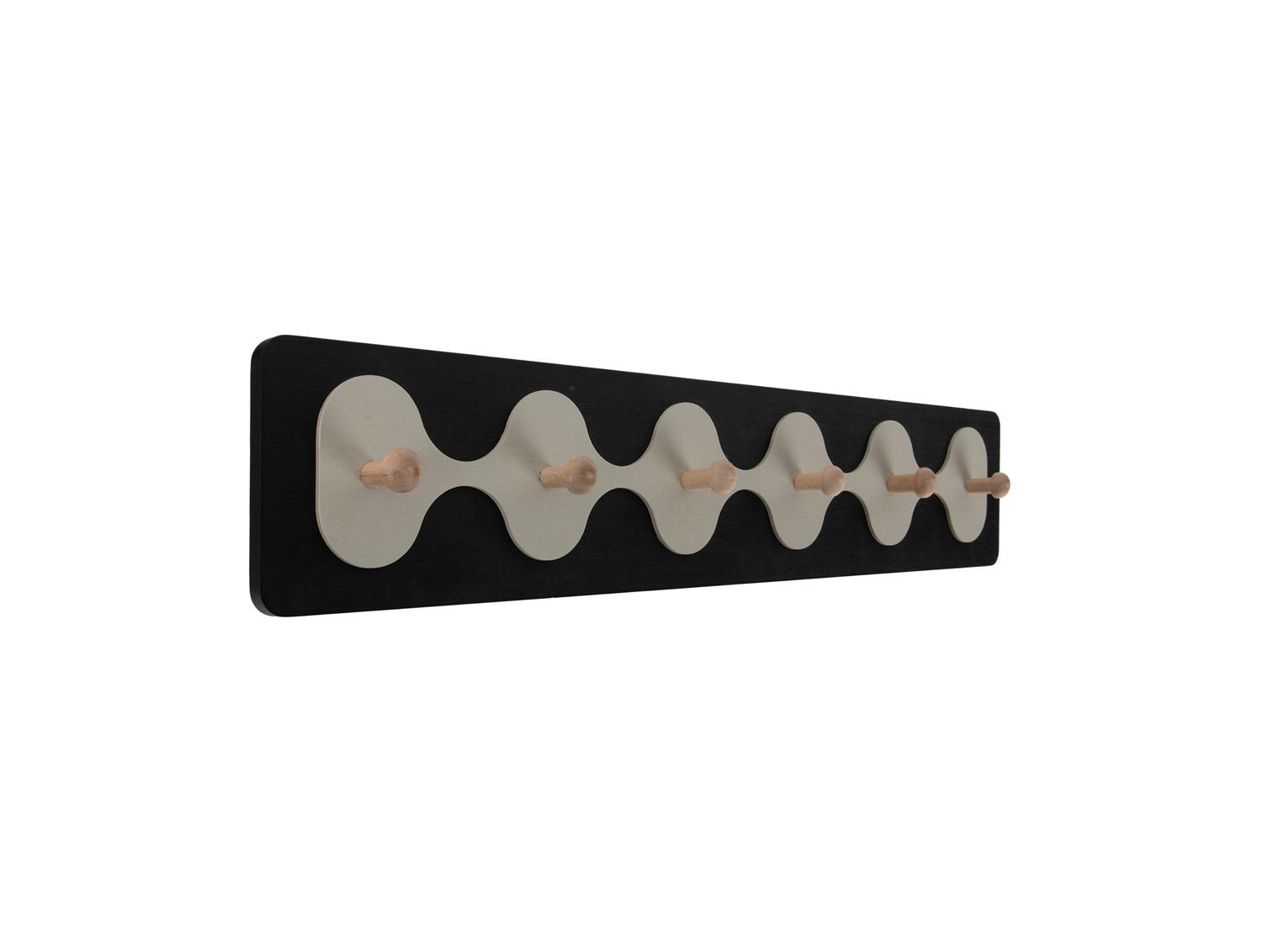 WANDGARDEROBE Rizar Schwarz 60/4.5/11.5 cm - Schwarz, Holz (4.5/11.5/60cm) - Present Time