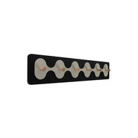 WANDGARDEROBE Rizar Schwarz 60/4.5/11.5 cm - Schwarz, Holz (4.5/11.5/60cm) - Present Time
