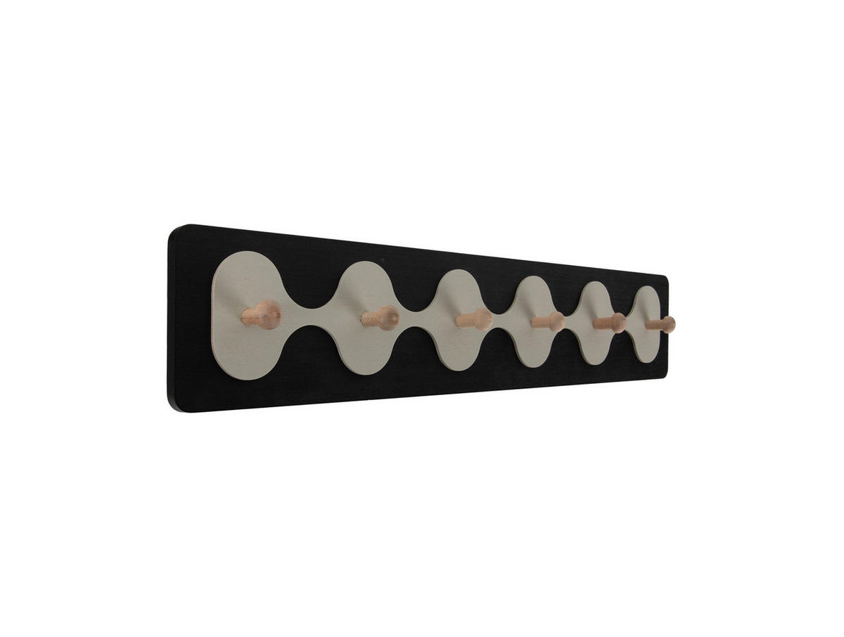 WANDGARDEROBE Rizar Schwarz 60/4.5/11.5 cm - Schwarz, Holz (4.5/11.5/60cm) - Present Time