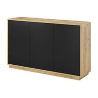 KOMMODE Aston Taurus Eiche / schwarz 160 / 40 / 74cm - Schwarz/Braun, Holzwerkstoff (160/74/40cm) - Feldmann-Wohnen
